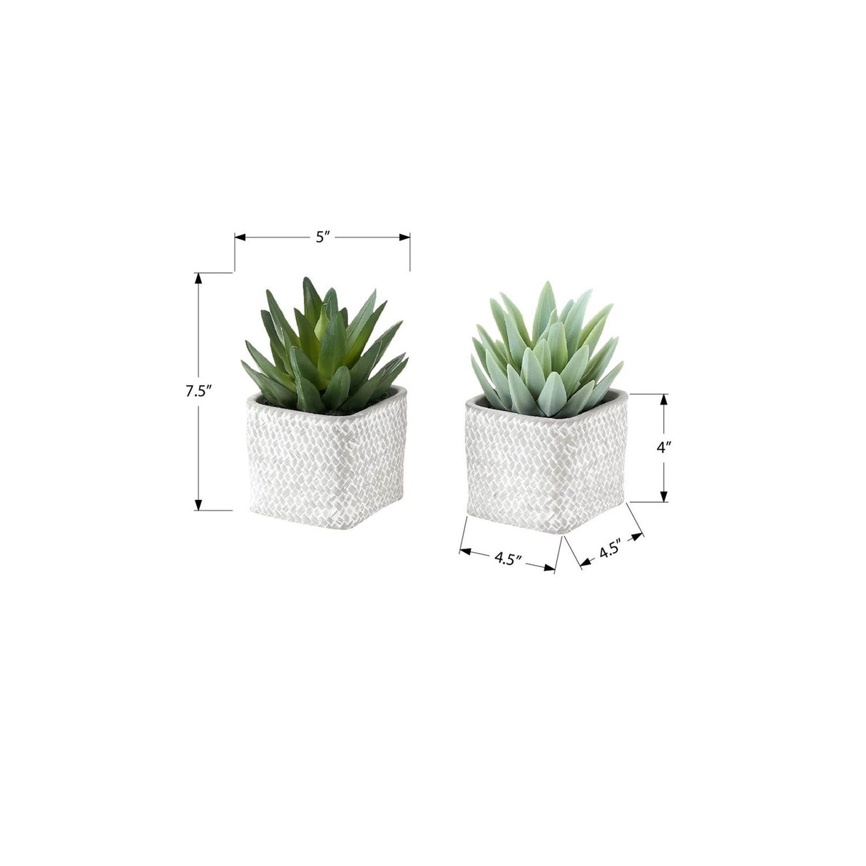 Artificial Succulent, Table Decor (Set of 2) - Green / Gray