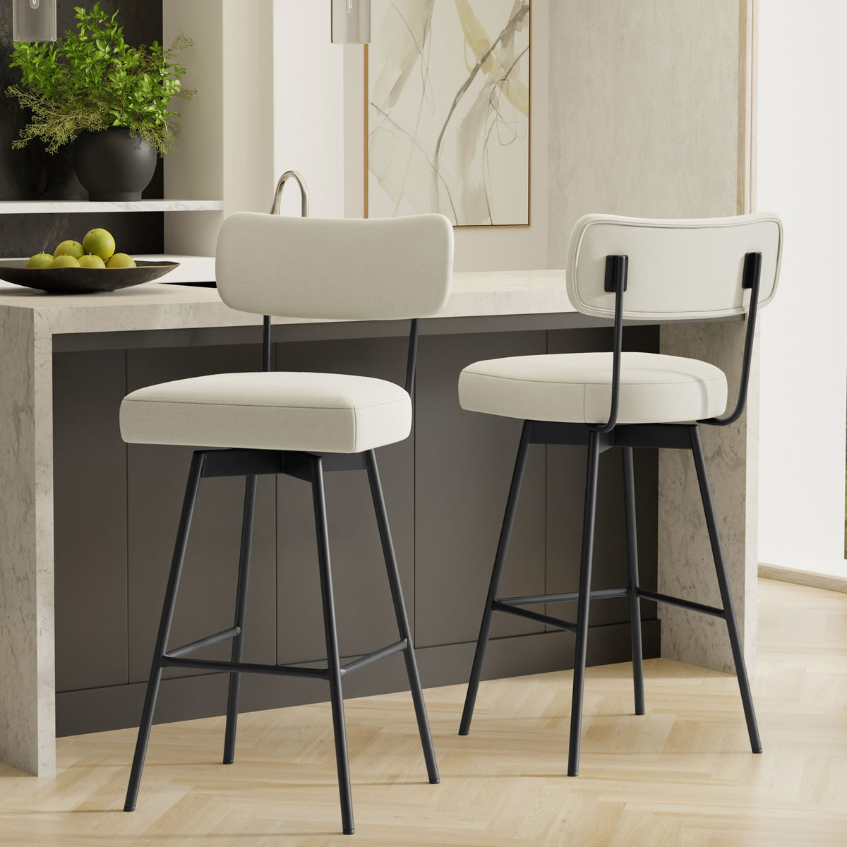 Giselle - Swivel Bar Stool (Set of 2) - Gray