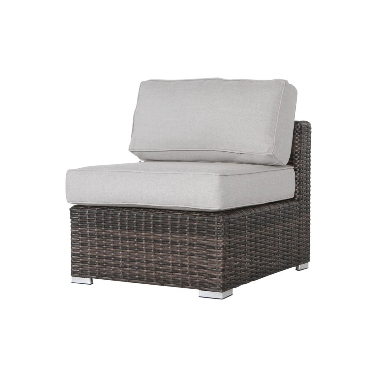 6 Person Seating Set With Cushions - Brown / Gray