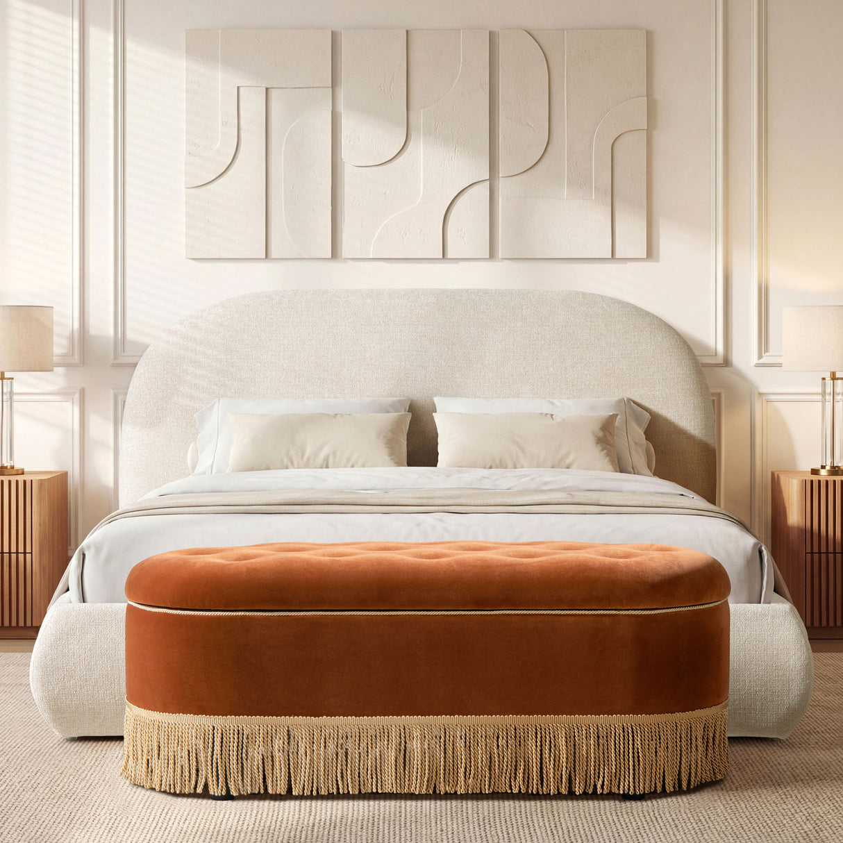 Archie Puffy Grounded - Upholstered Platform Bed