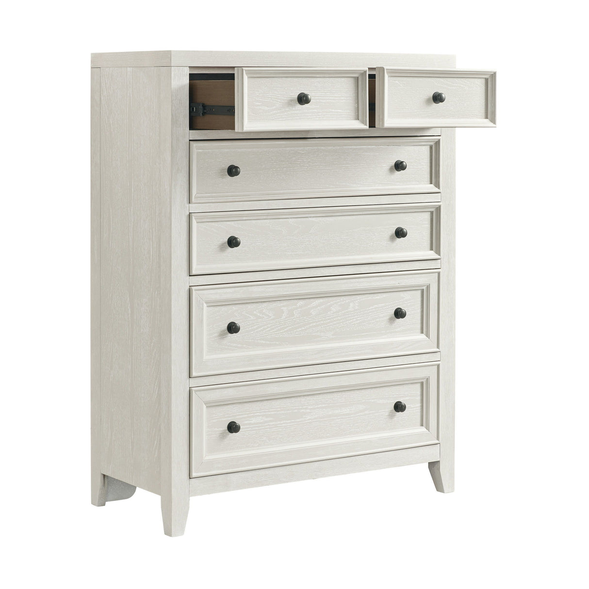 6 Drawer Chest With Knobs And Smooth Slides - White