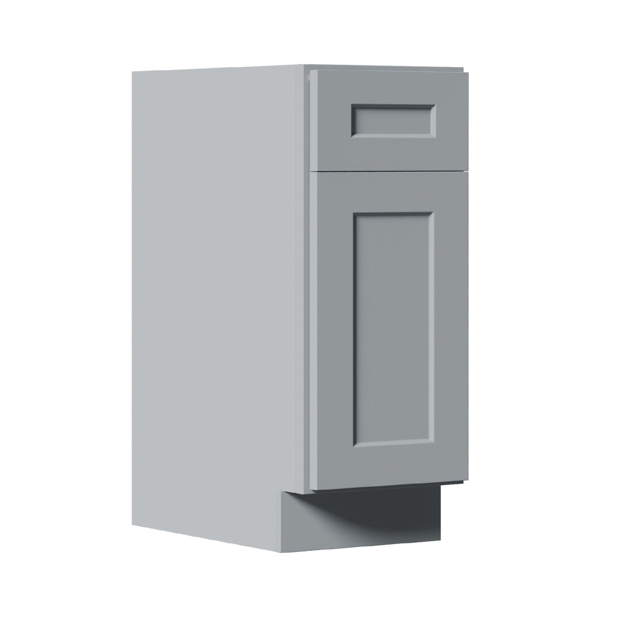 Shaker Base Cabinet With Soft Close Door And Drawer, Unit With Adjustable Shelf - Gray
