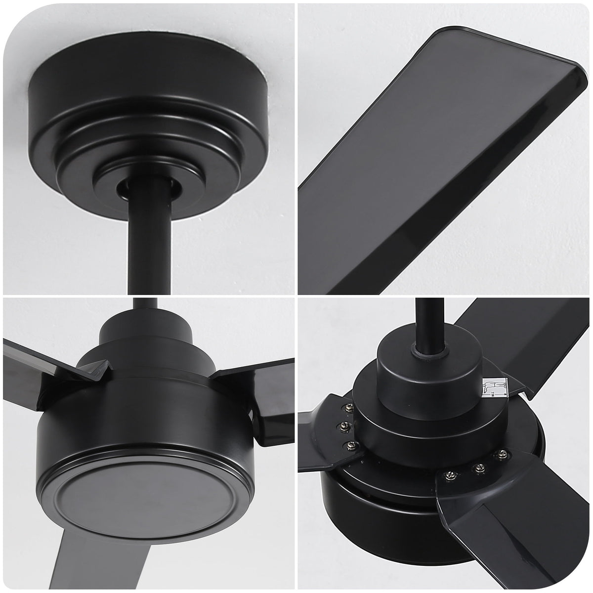 52" Ceiling Fan With Remote Control, 6 Speed Reversible DC Motor, 3 Blades