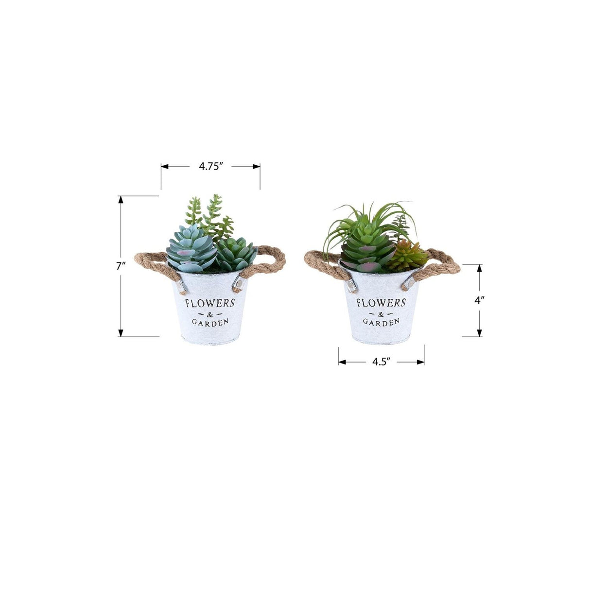 Artificial Succulent, Table Decor (Set of 2) - Green / White