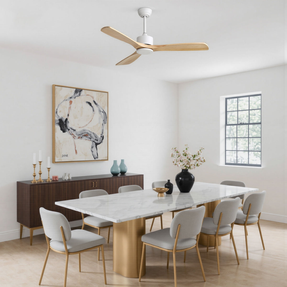 52" All Ceiling Fan With DC Reversible Motor, 3 Blades