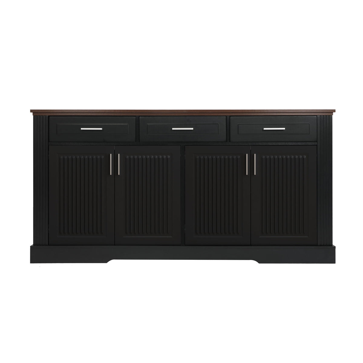 Fluted Sideboard Buffet Cabinet With 4 Doors And 3 Drawers