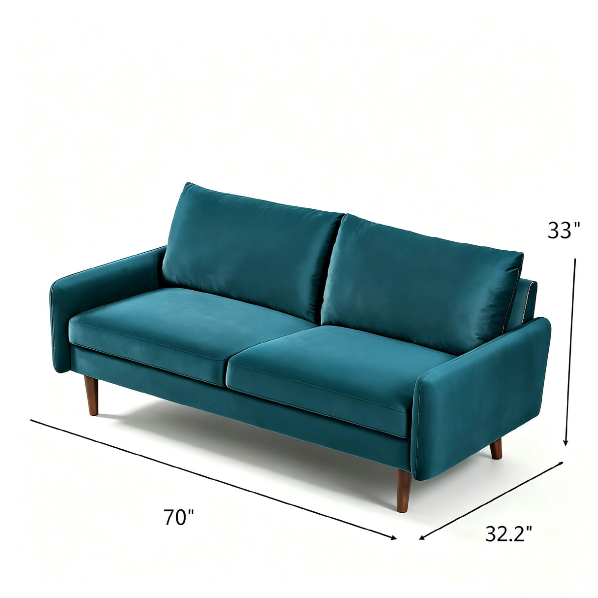 Upholstered Loveseat Sofa, 2 Seater Couch For Living Room Apartment