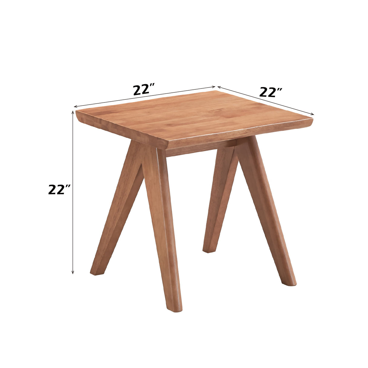 Armchair And Matching Square End Table, 2 Piece Living Room Set - Natural