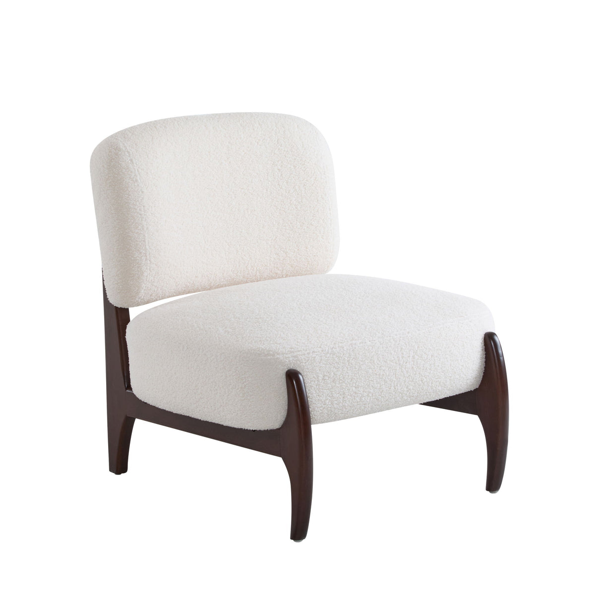 Modern Boucle Lounge Chair With Solid Wood Frame, Soft And Durable Boucle Upholstery - Beige