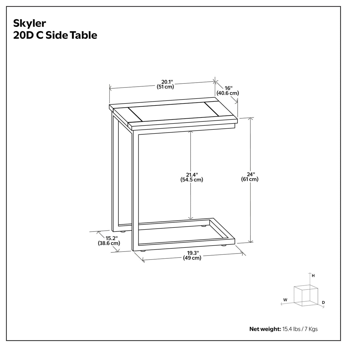 Skyler - Handcrafted C Side Table