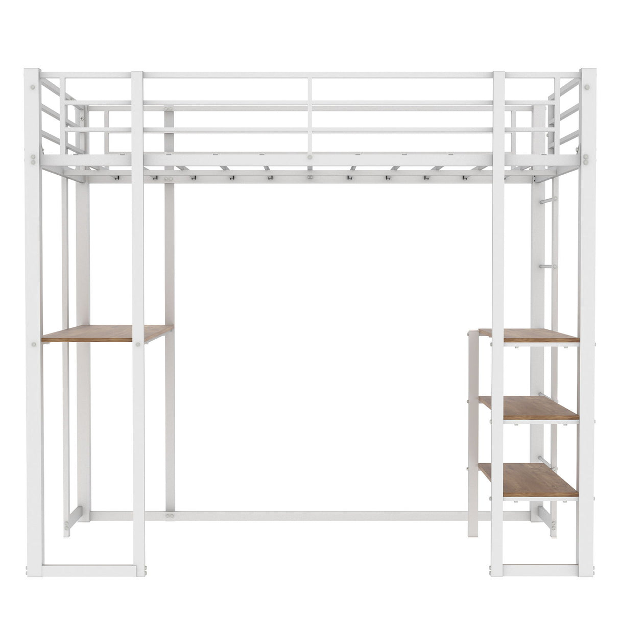 Bunk Bed With L-Shaped Desk And Dual Side Stairs