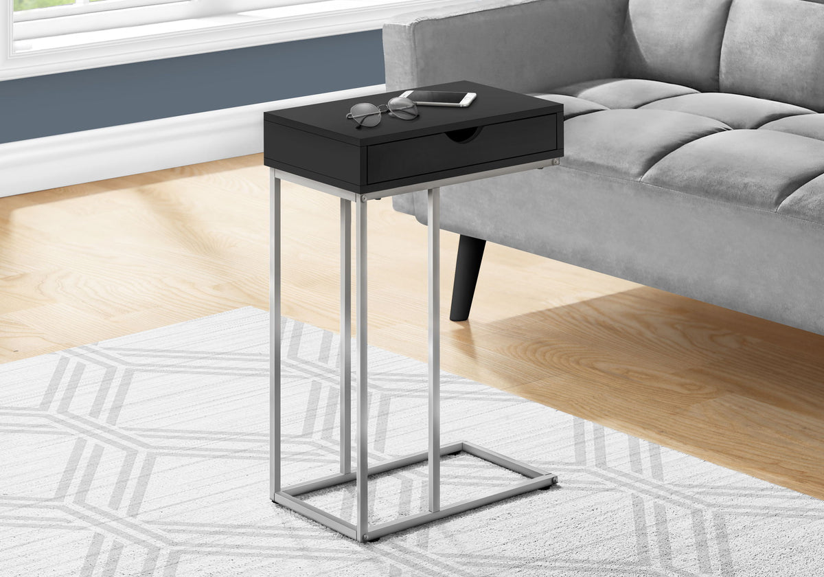 Accent Table, C - Shaped Contemporary & Modern - Black