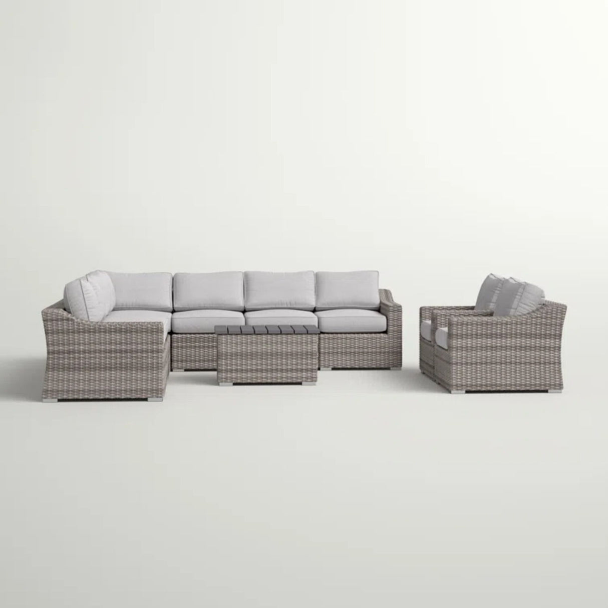 Modern 8 Person Outdoor Seating Group With Cushions - Gray / Gray Mix