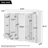 Wall Mounted Medicine Cabinet With Adjustable Shelf - White