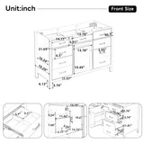 46.5" Modern Bathroom Vanity Cabinet Only, Soft Close Door & 6 Drawers - White
