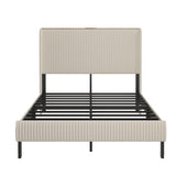Platform Bed With Metal Frame And Charging Station
