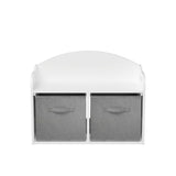 Toy Box Bench With Collapsible Drawers, Storage Cabinet Organizer - White