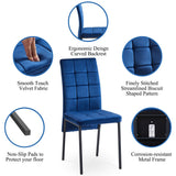High Back Nordic Dining Chair Modern Fabric Chair With Legs (Set of 2)