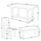 6 Piece Dining Set Retro Style