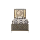 Skylar - Full Bed With LED & Storage - Dark Champagne