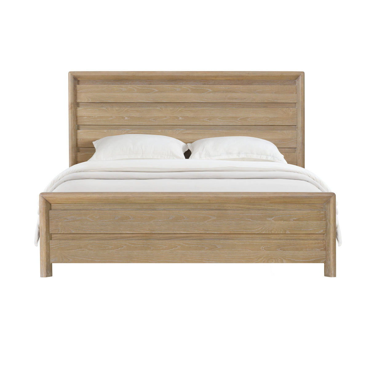Panel Bed Frame With Unique Headboard And Included Slats