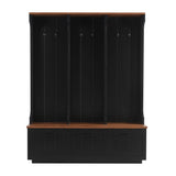 Hall Tree With Bench And Shoe Storage, 3 Large Drawers, Open Storage Shelves & Hooks