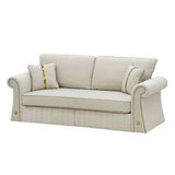 Sofa With Rolled Arms, 3 Seater Couch, Living Room Accent