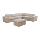 Oversized Modular Sectional Sofa, Reversible With Ottoman