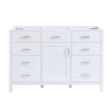 46.5" Modern Bathroom Vanity Cabinet Only, Soft Close Door & 6 Drawers - White