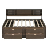 Daybed With 2 Bedside Cabinets, Upper Shelves And 4 Drawers