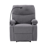 Adjustable Manual Recliner, Ergonomic Lounge Chair With Phone Holder And 2 Cup Holders