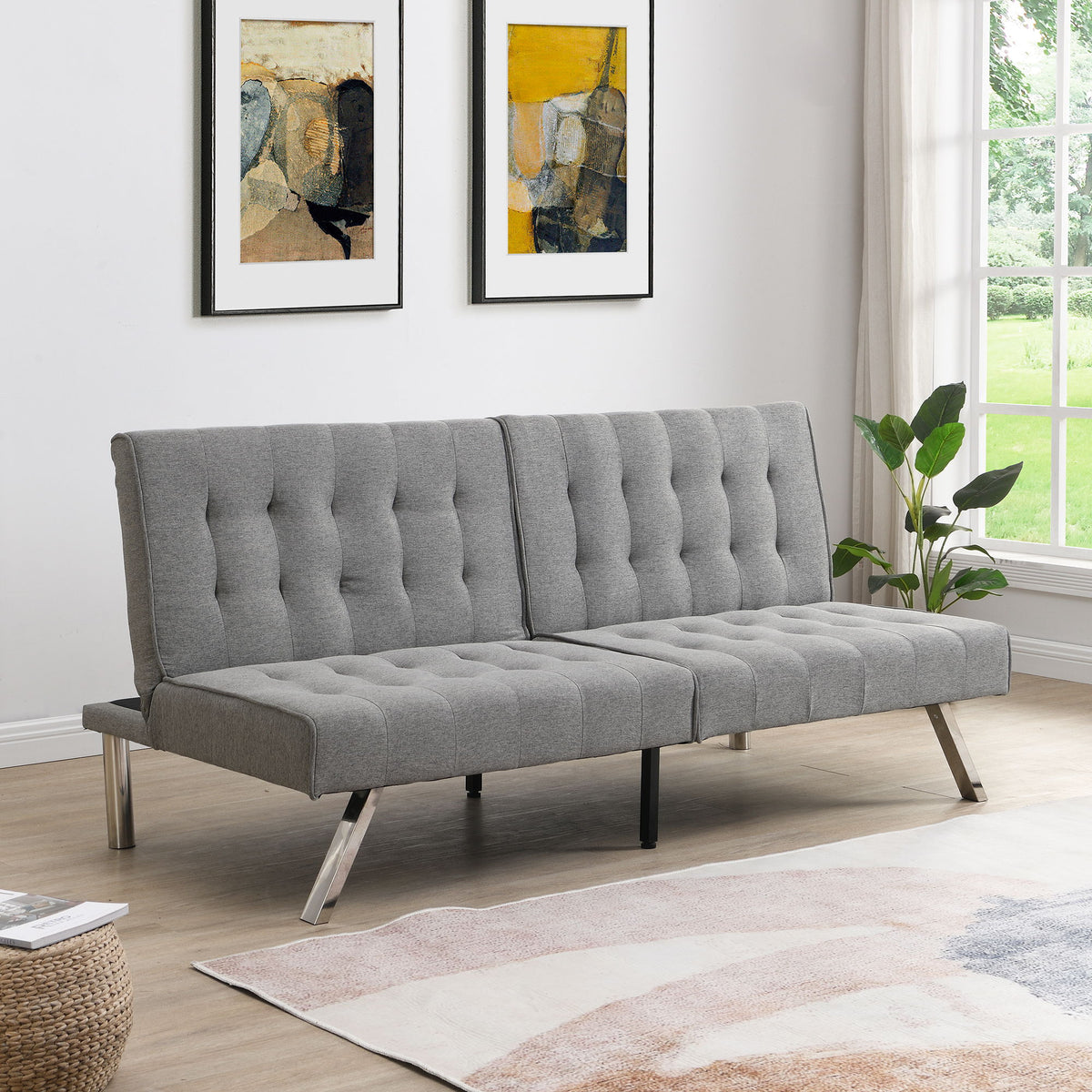 Comfortable Futon Sofa Bed - Gray