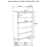 Packard - 5 Drawer Chest - Oak