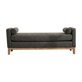 Upholstered End Of Bed Bench With Arms & 2 Bolsters For Bedroom