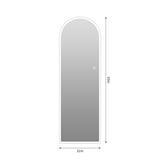 65" X 21" Arched LED Full Length Mirror, Wall Mounted Lighted Full Body Mirror With Frosted Edge Lighting, 3 Color Temperatures & Stepless Dimming - Silver