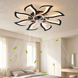 Flower Ceiling Fan With Remote Controlled LED Light, Flush Mount DC Motor Fan
