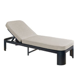 Outdoor Chaise Lounge With Cushion, 5 Position Adjustable Backrest