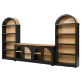 3 Piece TV Stand Set With Bookshel, Entertainment Center With Arched Design