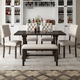 6 Piece Dining Set Retro Style