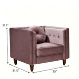 Chesterfield Accent Tufted Square Arm Side Chair