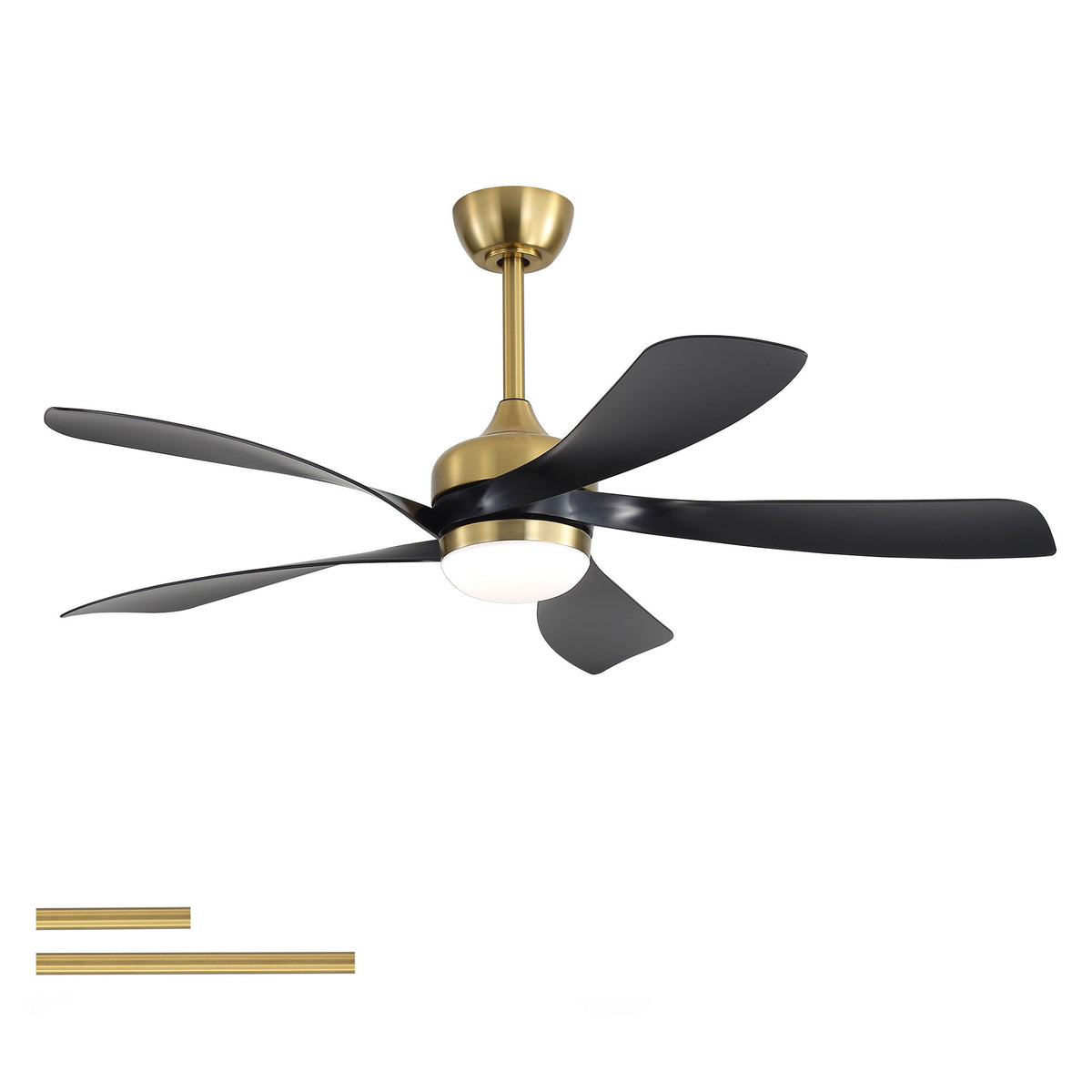 52" Indoor Ceiling Fan With 3 Color Dimmable LED Light Blades, Reversible DC Motor, Remote Control