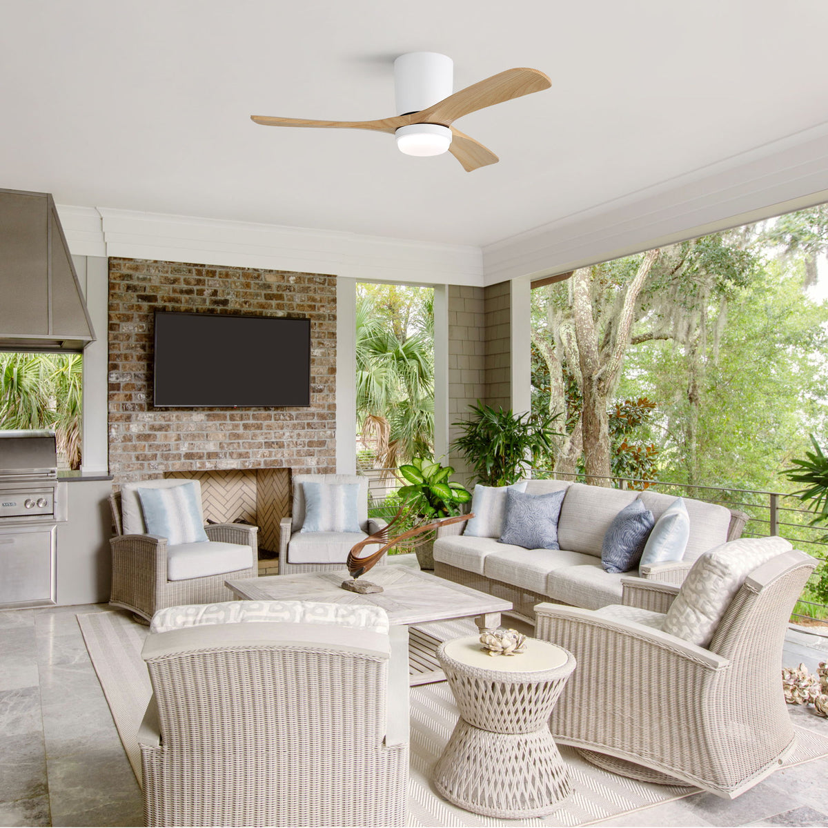 42" Ceiling Fan With DC Motor, Dimmable LED Light, Timer & Memory