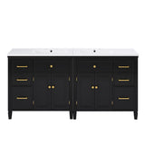 2 Piece Freestanding Bathroom Vanity Set With Sink Top, Reversible Dual Layout