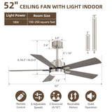 Reversible DC Motor Ceiling Fan With Dimmable LED Light For Living Room