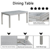 Dining Table Set With Crystal Decoration And Upholstered Chairs