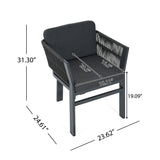 Outdoor Dining Chair, All-Weather Patio Seating For Backyard (Set of 2)