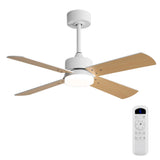 42" Ceiling Fan With Light And Memory Function, DC Reversible Motor, 4 Blades