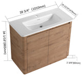 Freestanding Bathroom Vanity With Sink & 2 Soft Close Doors