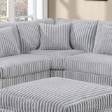 Corner Wedge Chair With Pillow, Living Room Furniture, Soft Upholstered Modular Seating - Gray / Mink