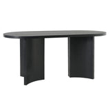 Dining Table With Curved Legs - Black